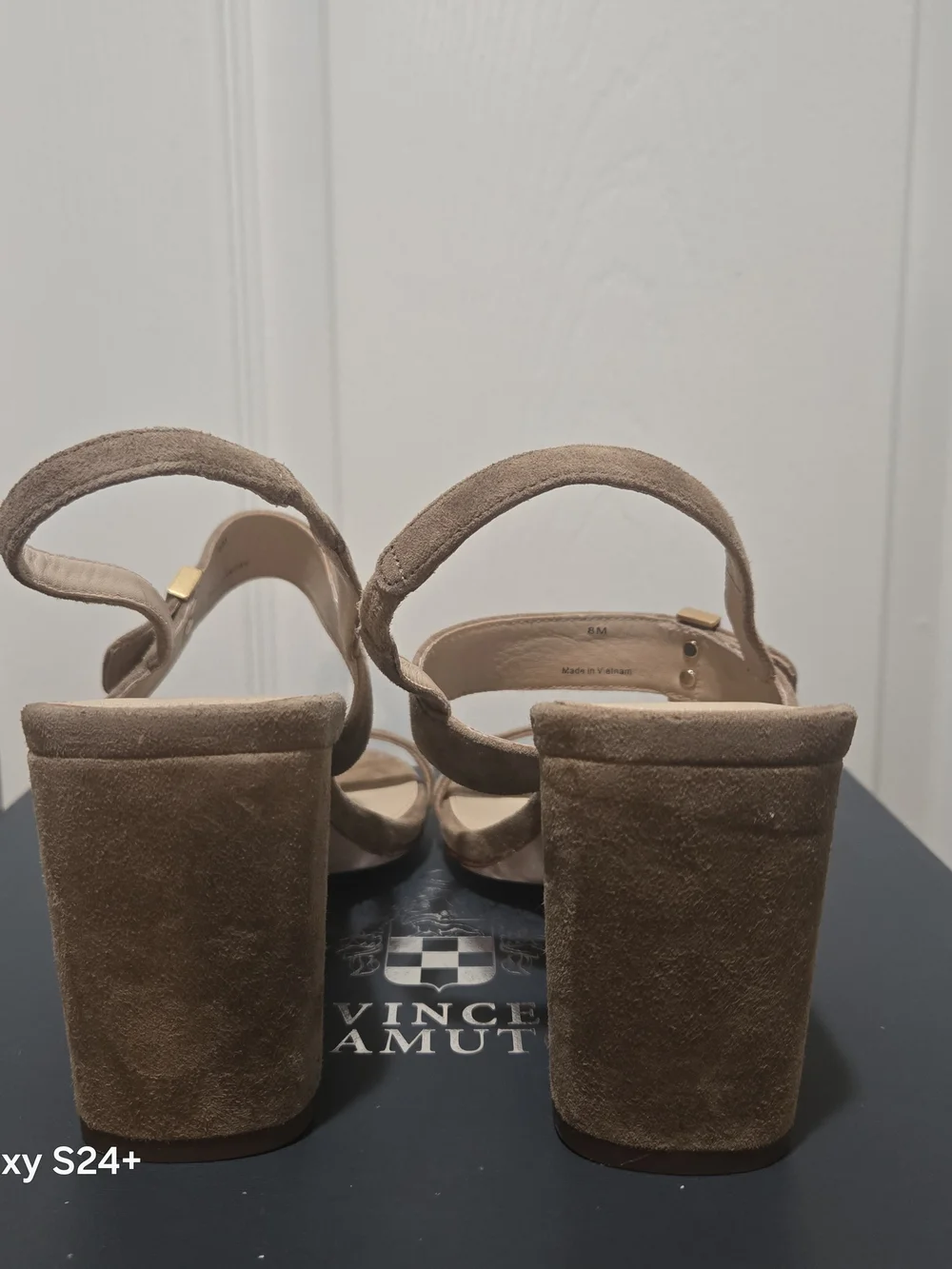 Veronica Beard Tan Suede Block Heel Slingback Sandal